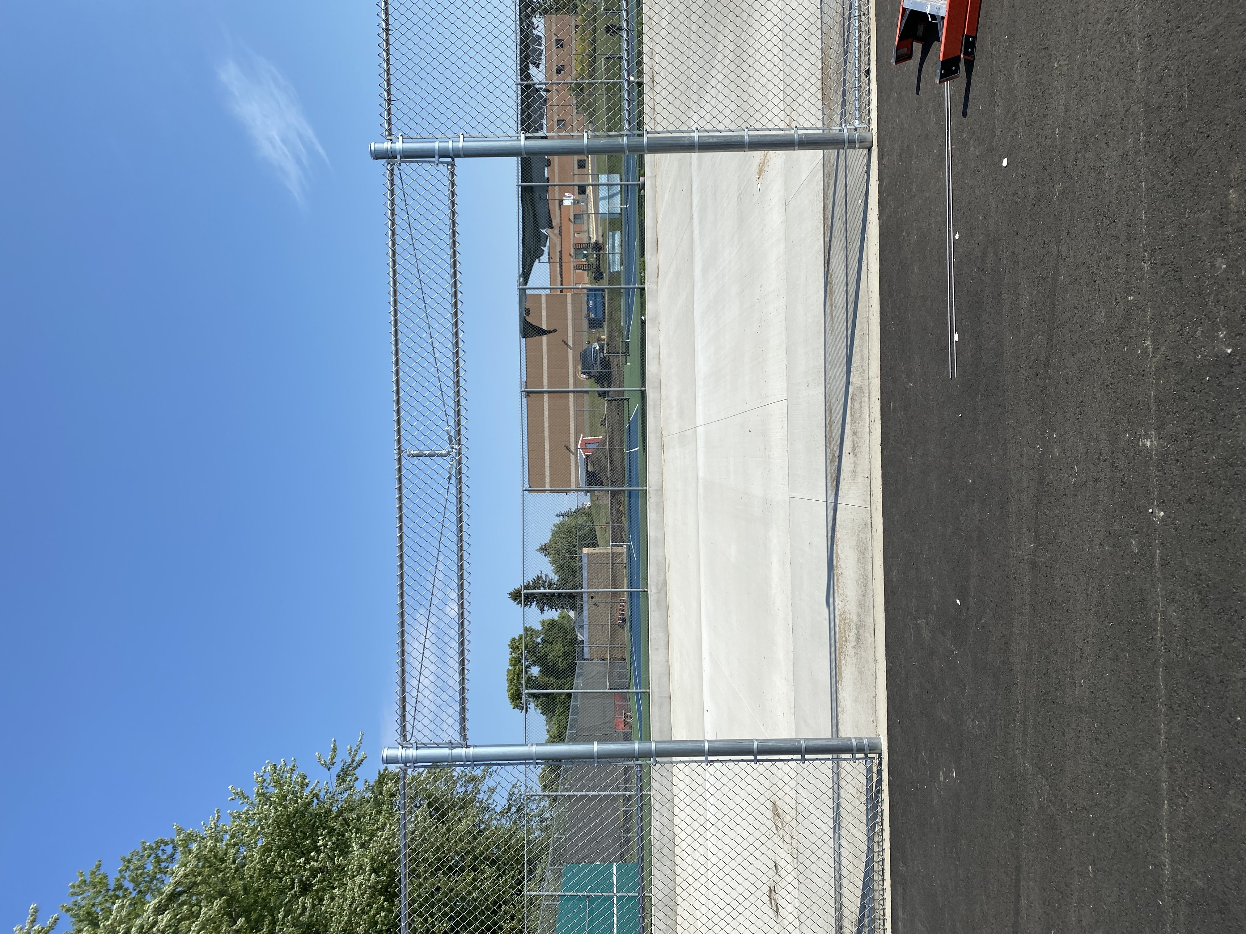 Large commercial chain link gate and fencing installation